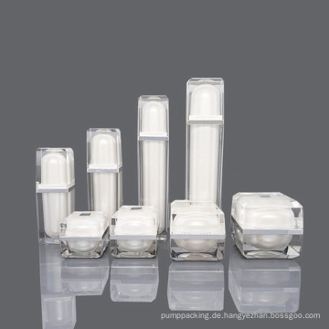 8g 15g 30g 50 g leeres Kunststoff weißes Quadratglas auf Lager 20ml 30 ml 40 ml 60 ml 100 ml 120 ml bereit, Luxus -Lotion -Flasche zu versenden